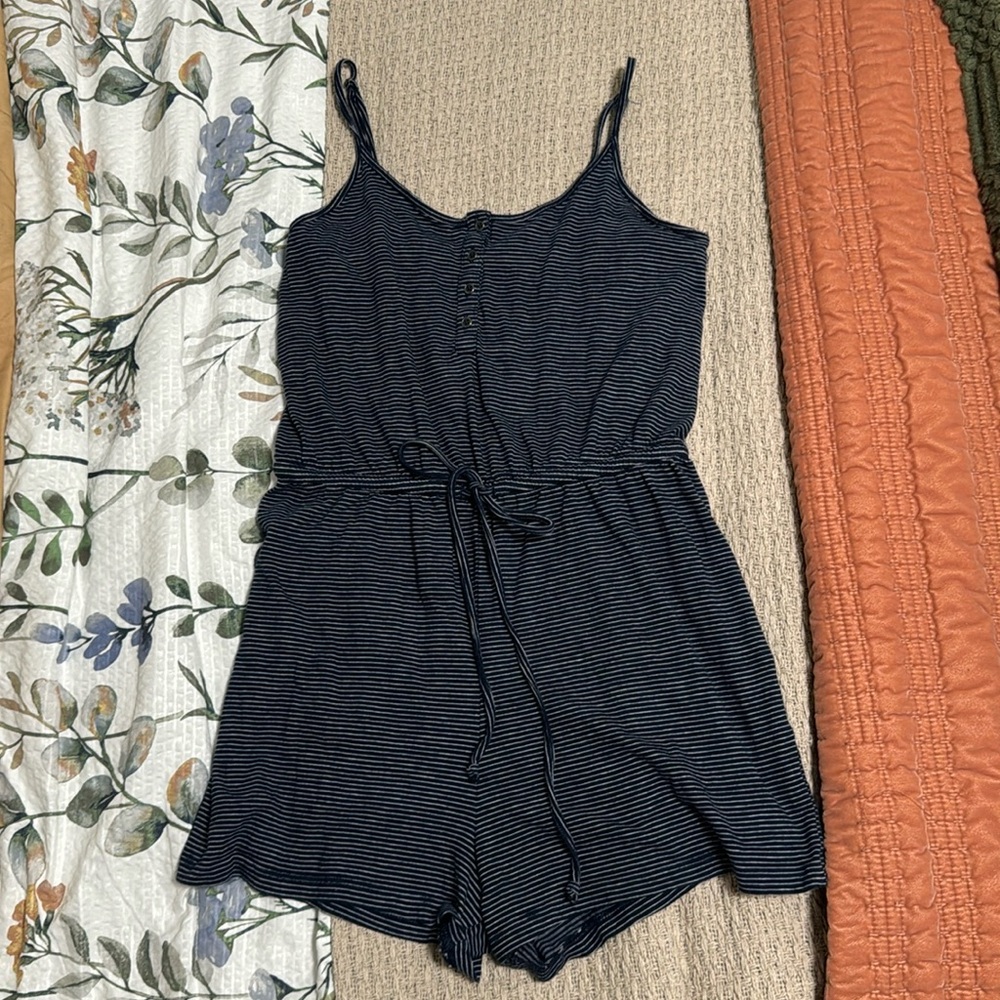 So Brand navy striped romper